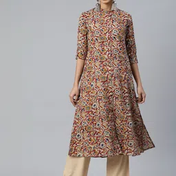 vbuyz KALINI Floral Printed Thread Work A-Line Kurta-picture-19