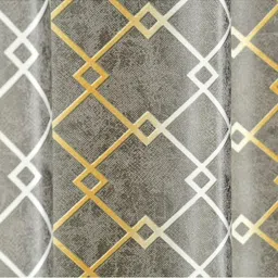 UrbanArts Grey Set of 2 Geometric Room Darkening Door Curtain image 3