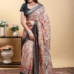 AWRIYA Ethnic Motifs Zari Linen Blend Saree image 4