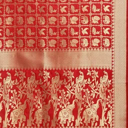 amirat Ethnic Motifs Woven Design Zari Pure Silk Banarasi Saree image 3