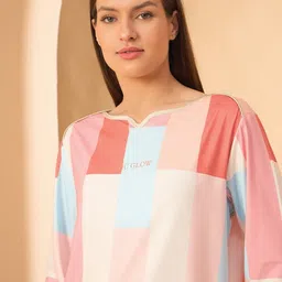 Sweet Dreams Women Geometric Printed V-Neck Top & Pyjamas Night Suit image 5