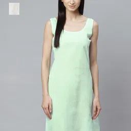 ADA Women White and Sea Green Pack of 2 Solid Sustainable Handloom Slips-picture-36