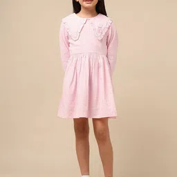 U.S. Polo Assn. Kids Checked Peter Pan Collar A-Line Dress-picture-52