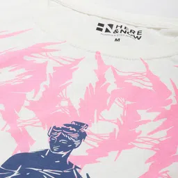 HERE&NOW Printed Drop-Shoulder Sleeves Pure Cotton T-shirt image 2