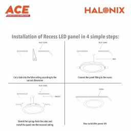 Halonix Ace LED Recessed Down Lighter Polycarbonate 12 W, Cool White (Pack of 2 Pcs) image 5