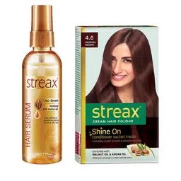 Streax Vitalized Hair Serum 100 ml & Shine On Cream Hair Colour 120 ml - Reddish Brown 4.6-picture-39