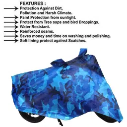 Auto Pearl Polyester Waterproof Two Wheeler Cover for Ducati Scrambler Icon,(Ocean Blue) image 4