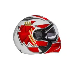 Studds DOWNTOWN D3 DECOR WHITE (600 mm) X Large Full Face Flip-Up Helmet, D3 WHITE N2 image 3