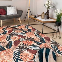 Kaleen India Beige Floral Anti-Skid Polyester Carpet-picture-7
