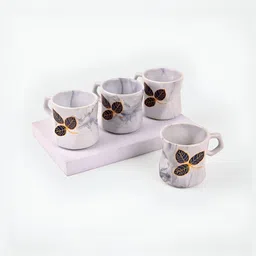 Storepedia Off White & Navy Blue Handcrafted Printed Ceramic Matte Cups Set of Cups and Mugs image 3