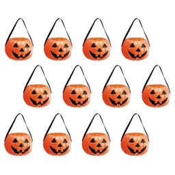 Kaku Fancy Dresses Pack Of 12 Halloween Theme Pumpkin Baskets - Orange-image-19