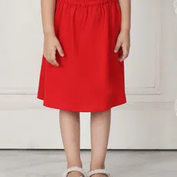 Mini & Ming Cotton Solid Skirt - Red-picture-23