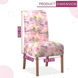 Kuber Industries 8-Pcs Pink & Green Printed Stretchable Table Chair Cover image 5