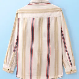 INFINITY Cotton Full Sleeves Striped Shirt - Off  White image 3