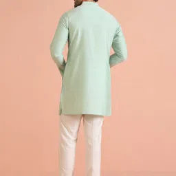 KISAH Mandarin Collar Straight Kurta With Trousers image 5