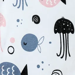 The Mom Store Cotton Full Sleeves Sea Life Printed Romper - White image 5