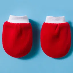 Ben Benny Velvet Knit X-Mas Cap Mittens & Booties Red - Diameter 8.5 cm image 4