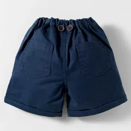 ToffyHouse Cotton Woven Half Sleeves Floral Printed Party Shirts & Shorts Set with Bow & Suspender - Navy Blue image 5