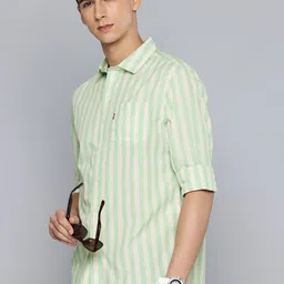 Levis Slim Fit Striped Pure Cotton Casual Shirt-picture-32