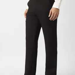 V Dot Men Solid Textured Slim Fit Mid-Rise Formal Trousers image 5