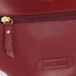 Hidesign Maroon Leather Structured Shoulder Bag image 5