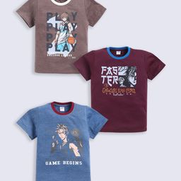 Here&Now X Game Begins Boys Assorted Pack Of 3 Printed T-shirts-picture-8