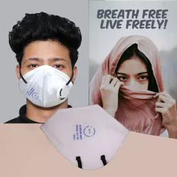 Zureni PI-N95 Face Mask with Breathing Valve White ZN5141 (Pack of 10 Pcs) image 4