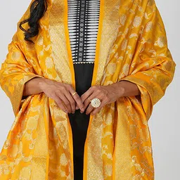 Zal from Benaras Woven Design Pure Silk Dupatta with Zari image 5