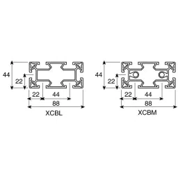 FlexLink Silver Aluminium Profile Strut 44 x 88 mm 11 mm Groove 2000 mm Length, XCBM 2X44X88 image 4