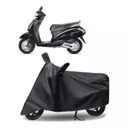 Auto Pearl Polyester Two Wheeler Cover for Honda Activa 4G (Grey)-picture-29