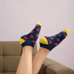 Mint & Oak Women Strawberry Squeeze Patterned Cotton Ankle Length Socks-picture-16
