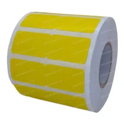 Tudko 25x15 mm 80 GSM 2 UP Self Adhesive Paper Label Yellow image 2