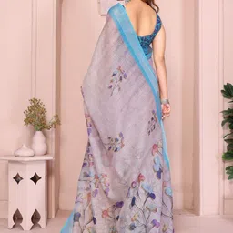 Vidula Fashion Floral Linen Blend Handloom Saree image 2
