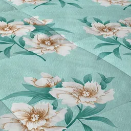 bsb home Green Floral Microfiber Mild Winter 210 GSM Single Bed Comforter image 3