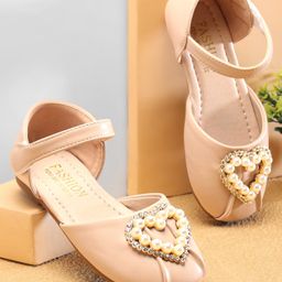 Oh! Pair Slip On Ballerina with Heart Applique & Velcro Closure - Pink-picture-6