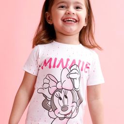 Babyoye Disney 100% Cotton Knit Oversized Half Sleeves T-Shirt With Mickey Mouse Graphics- White-picture-37