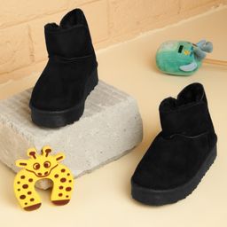TRUFFLE COLLECTION Solid Slip On Boots - Black-picture-45