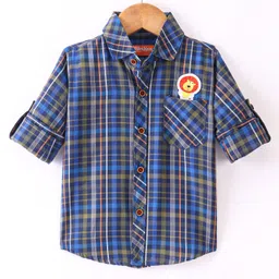 Rikidoos Full Sleeves Checked Shirt - Navy Blue-picture-12
