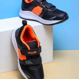 TRASE Colour Blocked Double Velcro Closure Sneakers - Black & Orange-picture-19