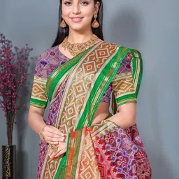 Anouk Rustic Woven Design organza Jamdani Saree image 4