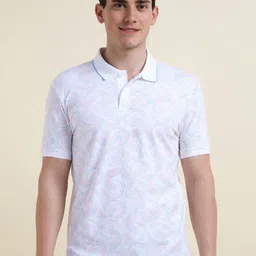 Allen Solly Men Abstract Printed Polo Collar Cotton T-shirt-picture-10