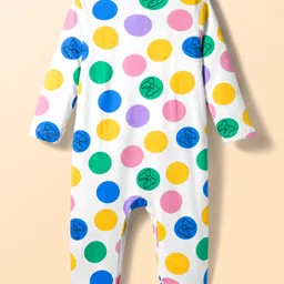 Babyhug Disney Interlock Knit Full Sleeves Footed Sleepsuit With Minnie Mouse Graphics Pack Of 2 - Blue & White image 3