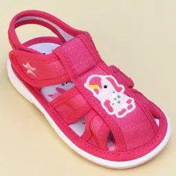 Cute Walk by Babyhug Velcro Closure Sandals With Mesh - Fuschia image 3