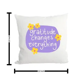 Loops n knots White & Purple Gratitude Quote Printed Pre-Filled Cushion image 5