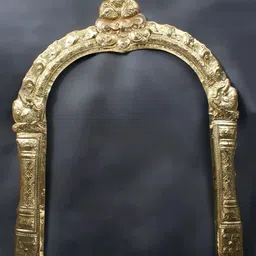 Exotic India Gold Toned Thiruvachi Arch Brass Temple Prabhavali-image-19