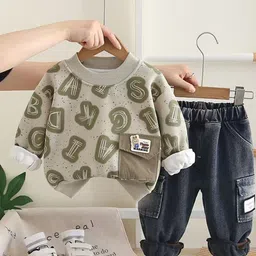 LULU & SKY Boys Printed T-shirt with Trousers-picture-15