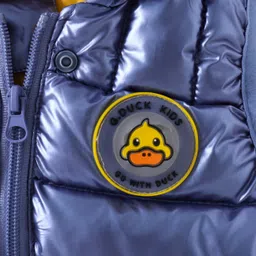 Kookie Kids Sleeveless Padded Hooded Jacket with Ears Applique & Duck Patch Detailing - Light Blue image 5