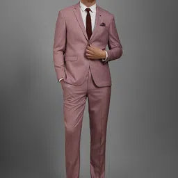 Louis Philippe Men Slim-Fit Self Design Notched Lapel Single-Breasted Two-Piece Suits-picture-10