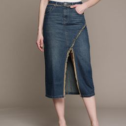 Label Ritu Kumar Midi Denim Skirt-picture-22