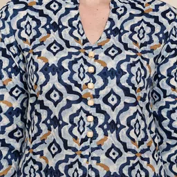 KALINI Women Ethnic Motifs Printed Pure Cotton Kurta with Trousers & With Dupatta image 5